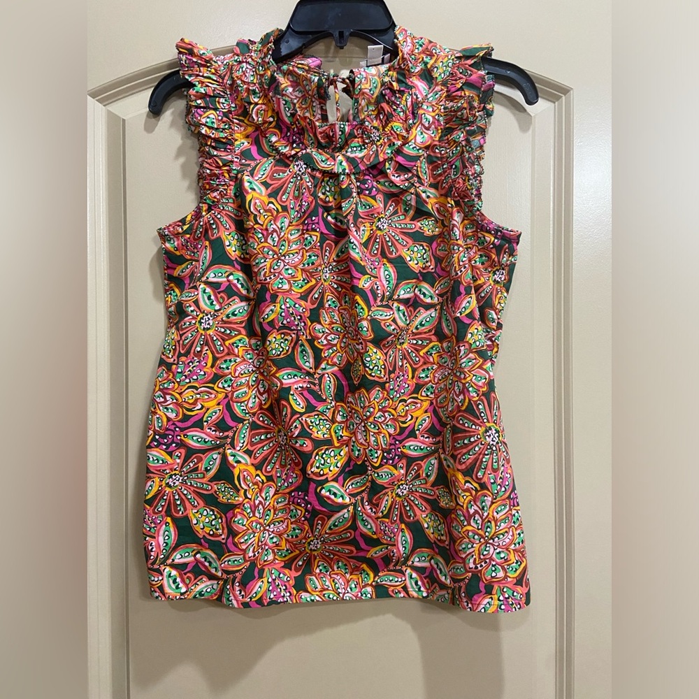 J. Crew floral cotton sleeveless top